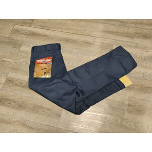 Vtg 70s Dickies Mens 36x32 Work Pants Navy flannel Lined Wide Leg Work Pants USA